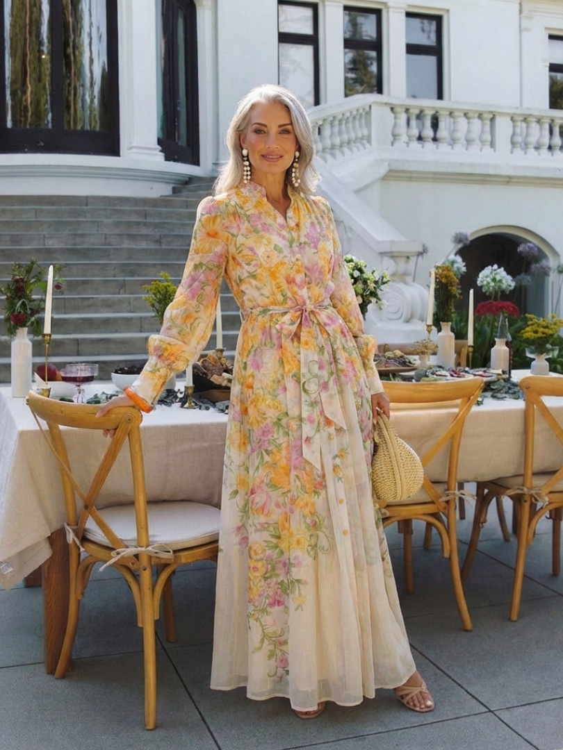 Cressida | Womens Cocktail Party Chiffon Ruffle Hem Maxi Dress 8