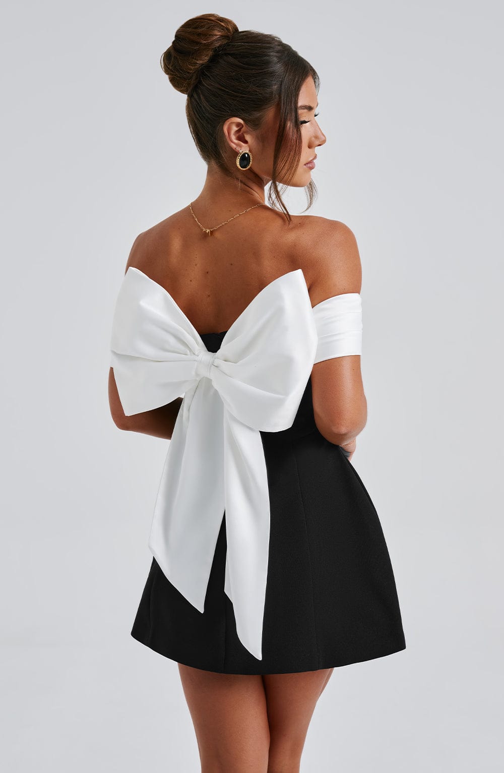 Delta | Womens Party Off Shoulder Flared Satin Mini Dress 9