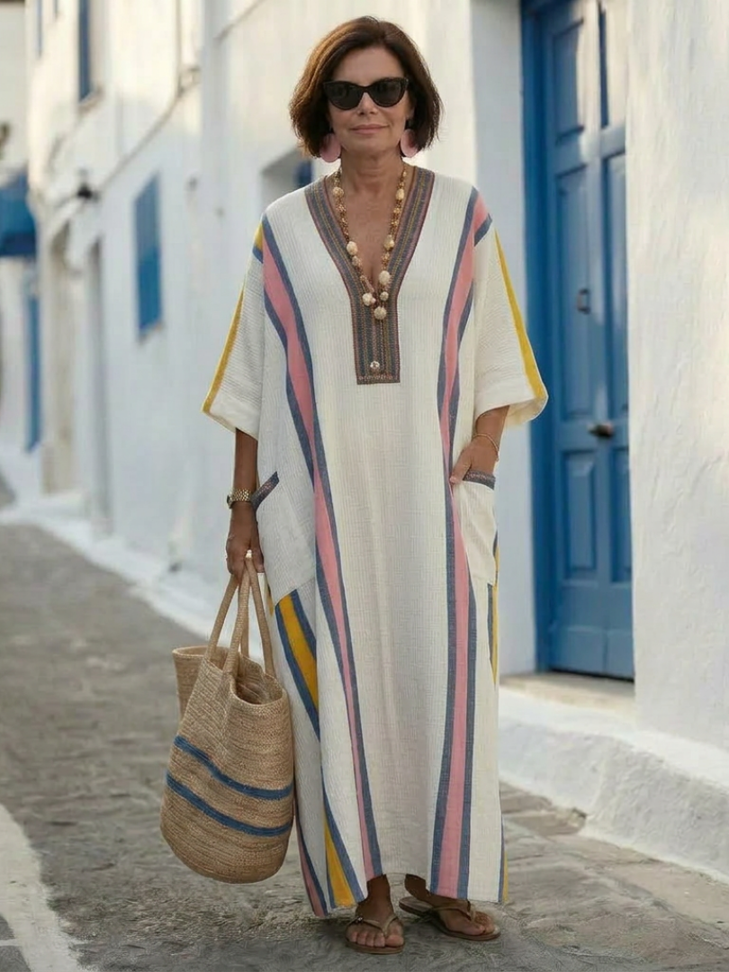 Noemi | Womens Summer Holiday Lightweight V Neck Pocket Maxi Dress 6