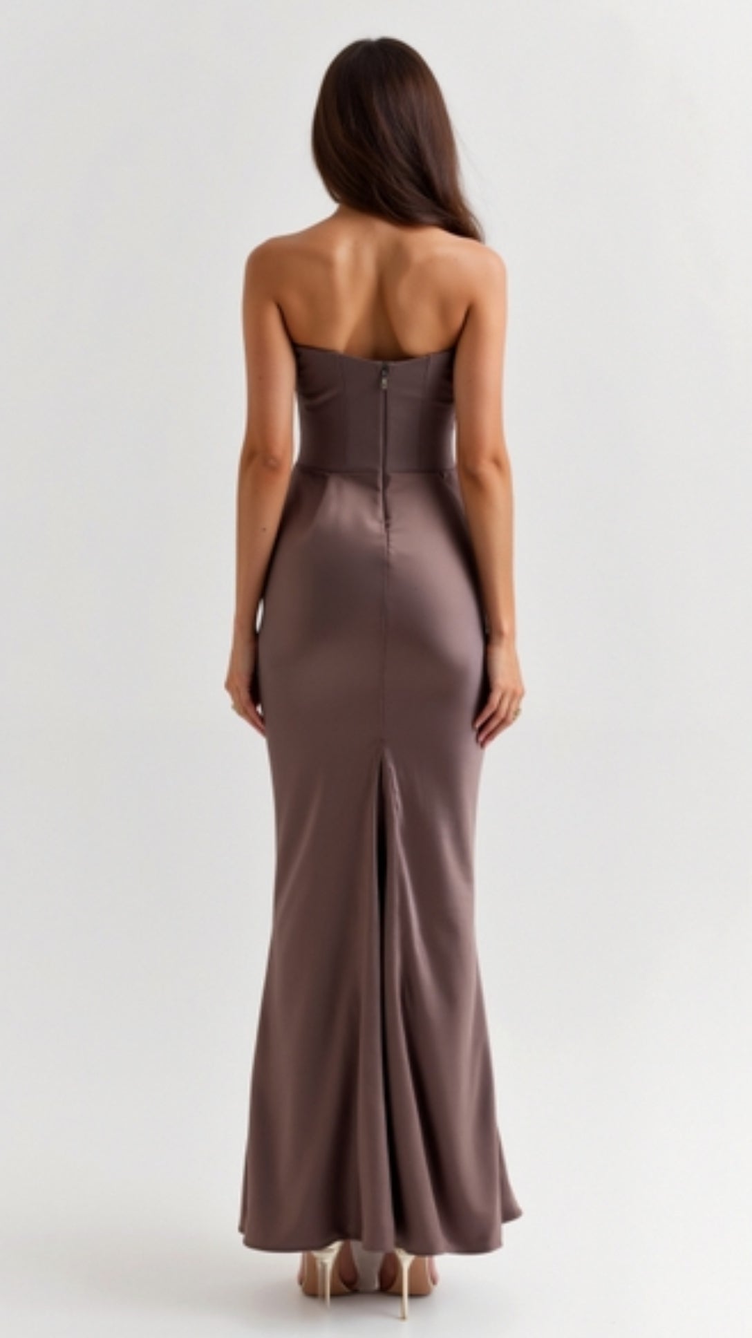 Alice | Womens Wedding Guest Satin Column Sleeveless Fitted Design Maxi Dress 5