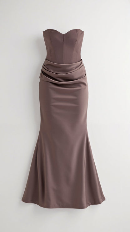 Alice | Womens Wedding Guest Satin Column Sleeveless Fitted Design Maxi Dress 6