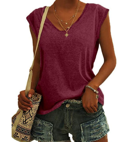 Alysa | Womens Elegant Sleeveless Loose Fit Lightweight Minimal Blouse 3