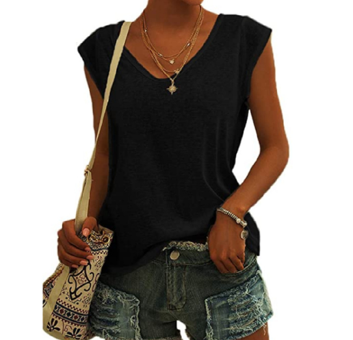 Alysa | Womens Elegant Sleeveless Loose Fit Lightweight Minimal Blouse 4