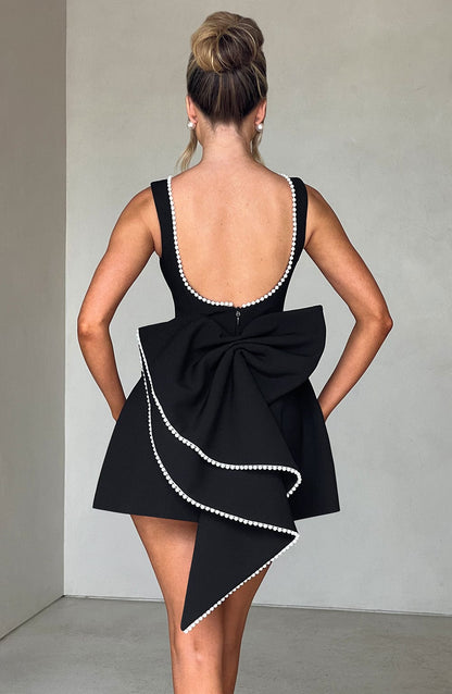 Amber | Womens Wedding Guest Satin Sleeveless Structured Tailored Mini Dress 6