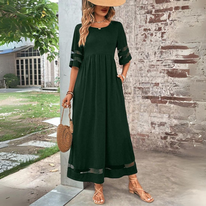Aubrey | Womens Cocktail Chiffon Cowl Neck Sleeveless Empire Waist Flowing Midi Dress 3