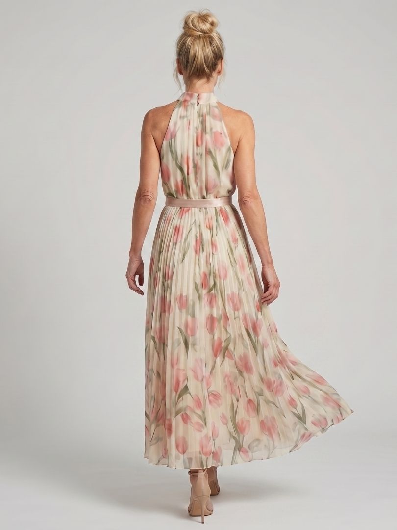 Ayla | Womens Summer Holiday Chiffon Belted Midi Dress 6