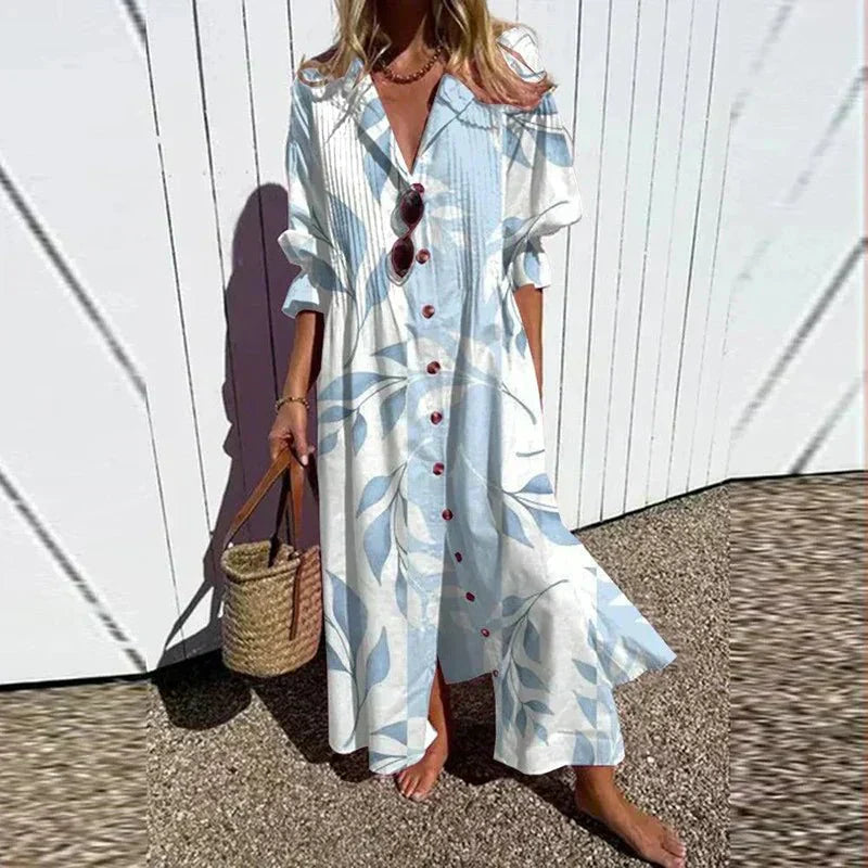 Beach Boho V-Neck Layered Midi Dress | Rhea 4