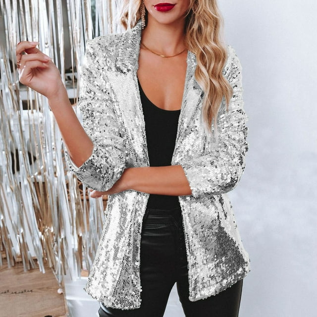 Liora | Women Tailored Sequin Button Closure Elegant Blazer 1