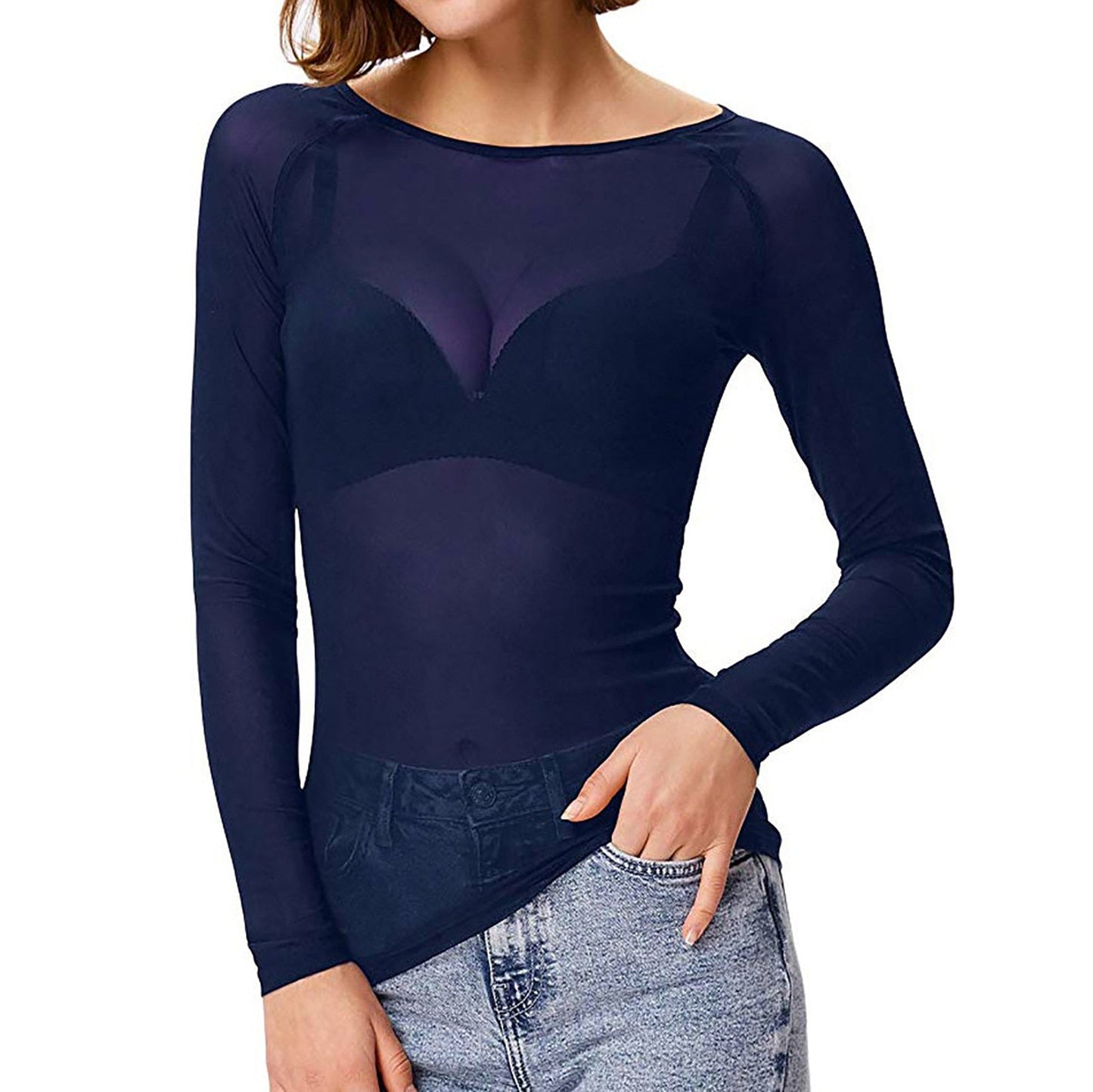 Luna | Women’s Flattering Long Sleeve Mesh Blouse 3