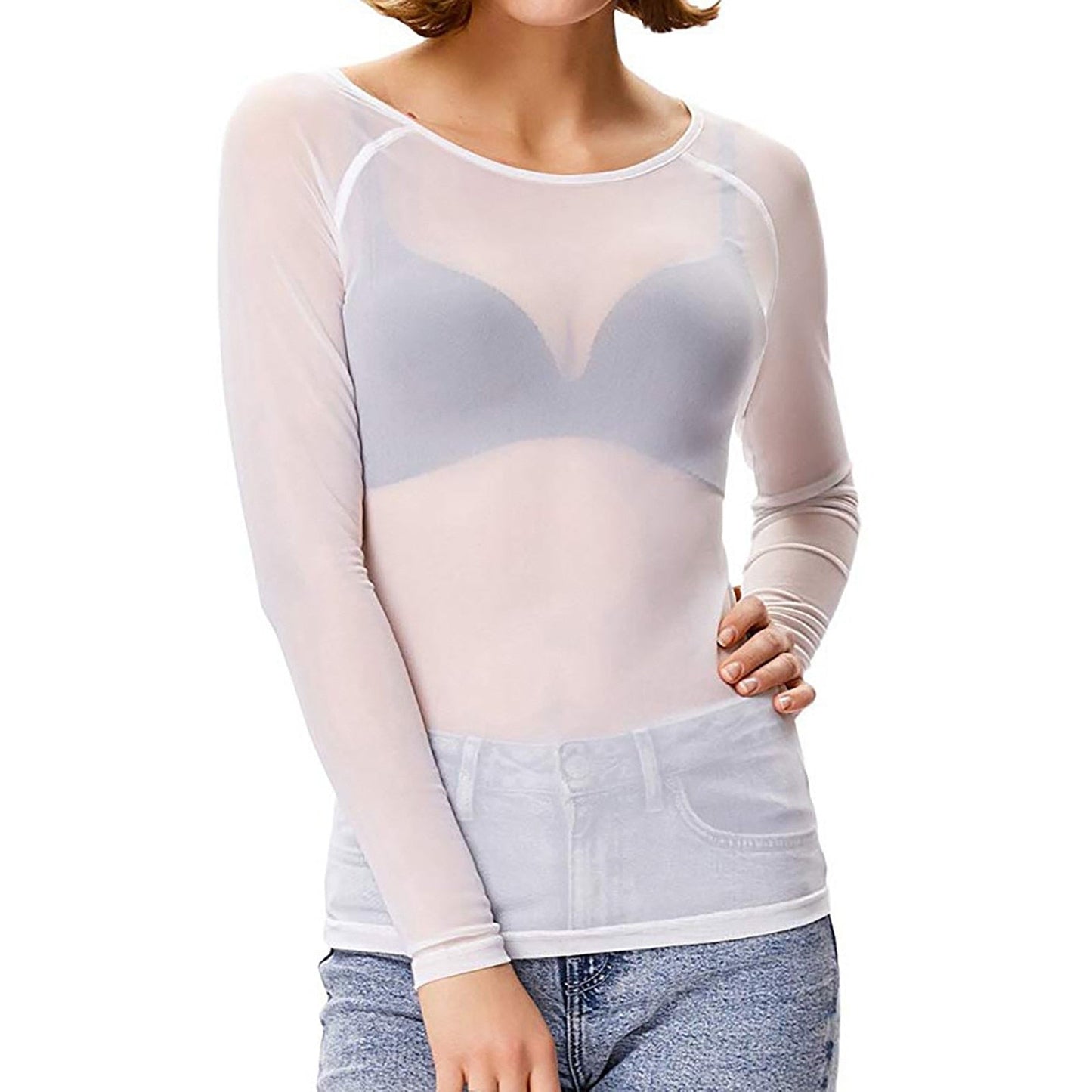 Luna | Women’s Flattering Long Sleeve Mesh Blouse 4