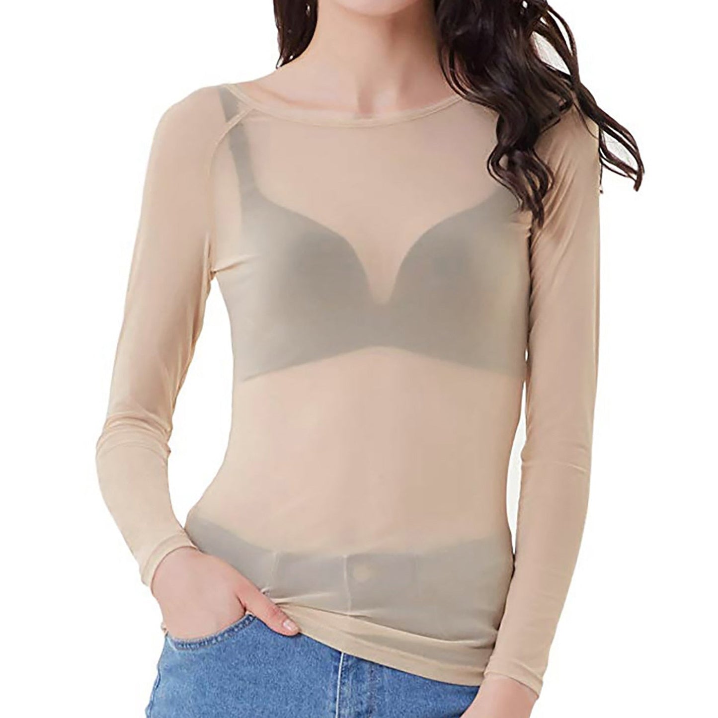 Luna | Women’s Flattering Long Sleeve Mesh Blouse 5