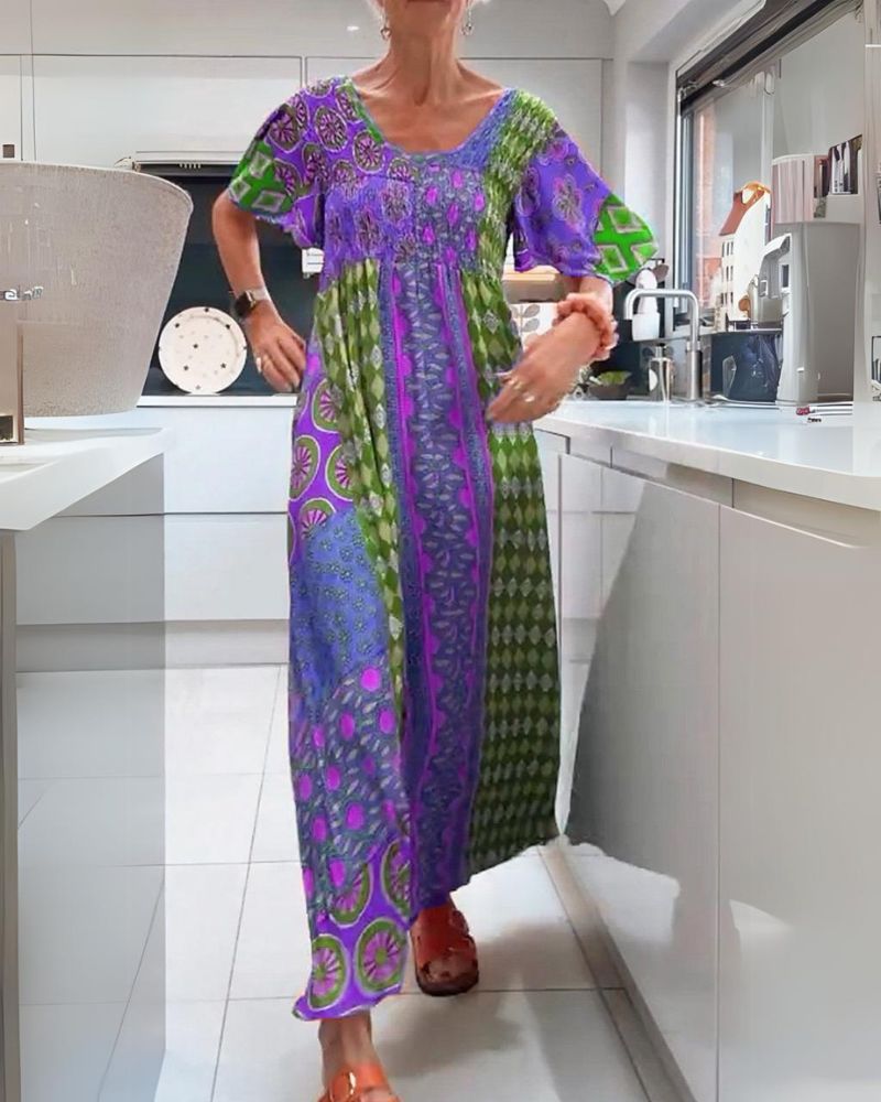 Boho Floral A-Line Maxi Dress for Festivals | Mira 2