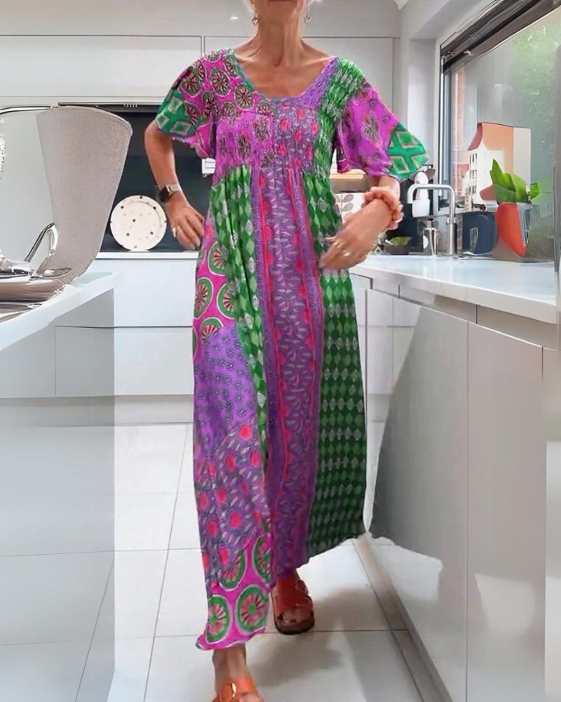 Boho Floral A-Line Maxi Dress for Festivals | Mira 4