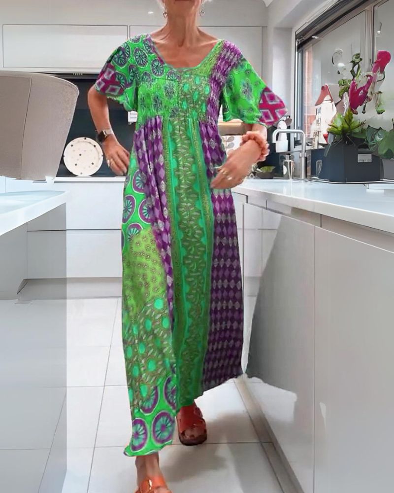 Boho Floral A-Line Maxi Dress for Festivals | Mira 5