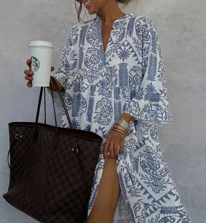 Boho Printed Long Sleeve Mini Dress for Casual Outings | Sia 2