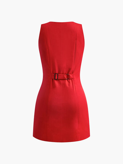 Carolin | Womens Summer Round Neck Sleeveless Elegant Cotton Midi Dress 7