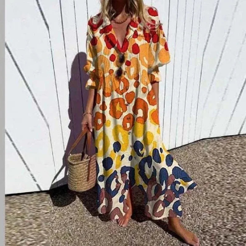 Cassidy | Womens Wedding Guest Chiffon Puff Sleeve A-Line Maxi Dress with Flowing Skirt 2