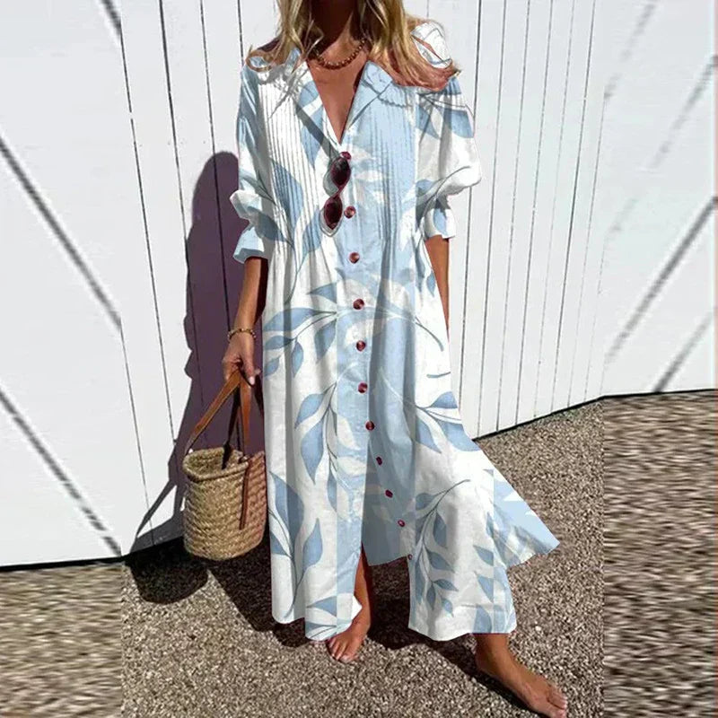 Cassidy | Womens Wedding Guest Chiffon Puff Sleeve A-Line Maxi Dress with Flowing Skirt 5