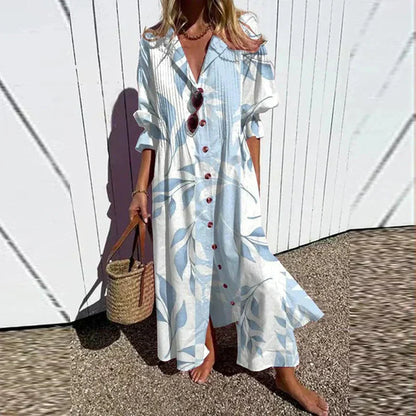 Cassidy | Womens Wedding Guest Chiffon Puff Sleeve A-Line Maxi Dress with Flowing Skirt 5