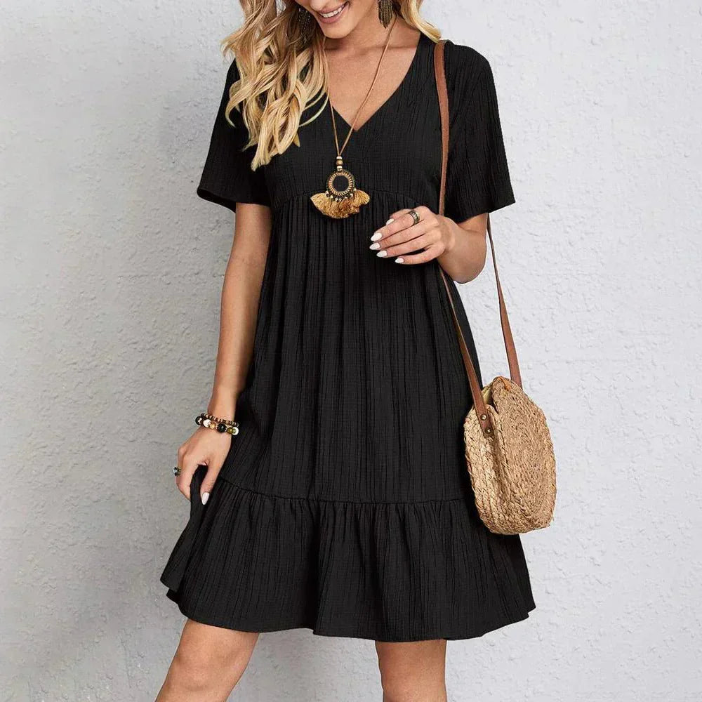 Casual Boho V-Neck Mini Dress for Summer Gatherings | Mira 4
