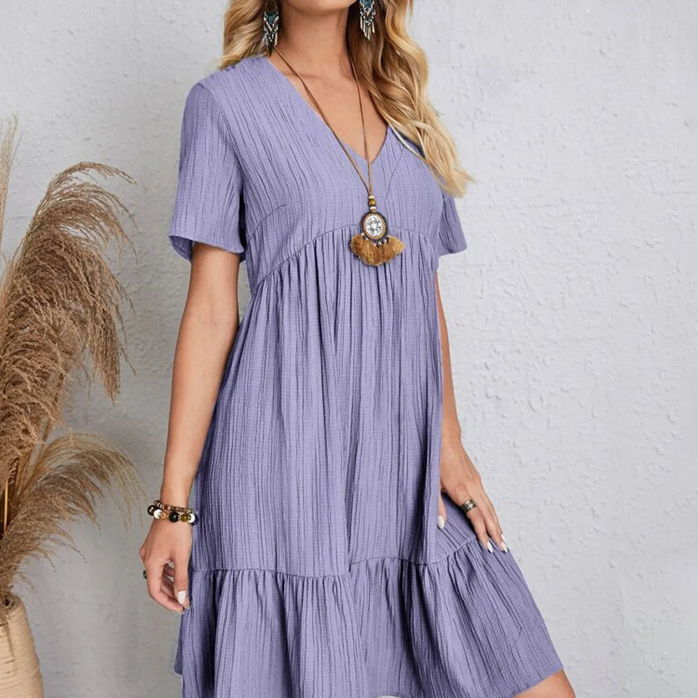 Casual Boho V-Neck Mini Dress for Summer Gatherings | Mira 6