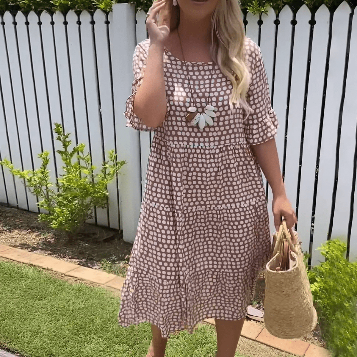 Casual Cotton Relaxed Fit Midi Dress | Mira 1