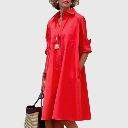 Casual Cotton V-Neck Pocketed Maxi Dress | Mira 1
