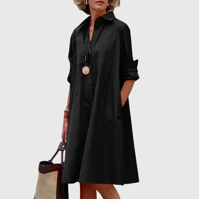 Casual Cotton V-Neck Pocketed Maxi Dress | Mira 3
