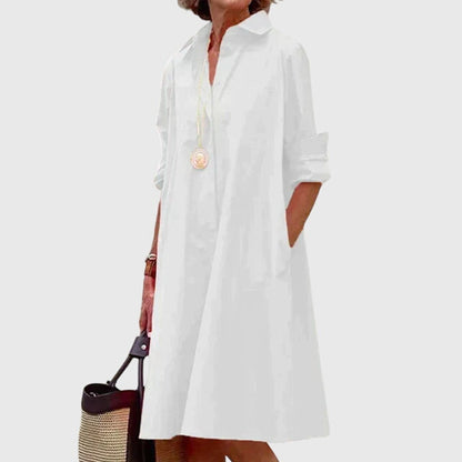 Casual Cotton V-Neck Pocketed Maxi Dress | Mira 4