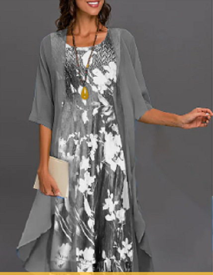 Casual Floral Layered Midi Dress for Gatherings | Mira 2