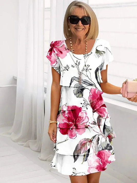 Casual Floral Tiered Midi Dress for Everyday Style | Sona 1
