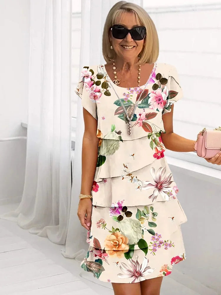 Casual Floral Tiered Midi Dress for Everyday Style | Sona 4