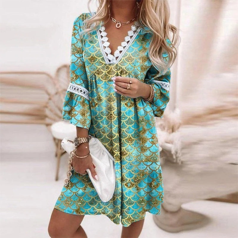 Casual Floral V-Neck Mini Dress for Outings | Mira 3