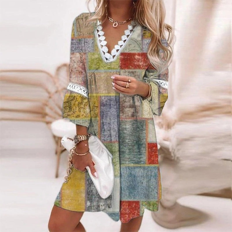 Casual Floral V-Neck Mini Dress for Outings | Mira 4