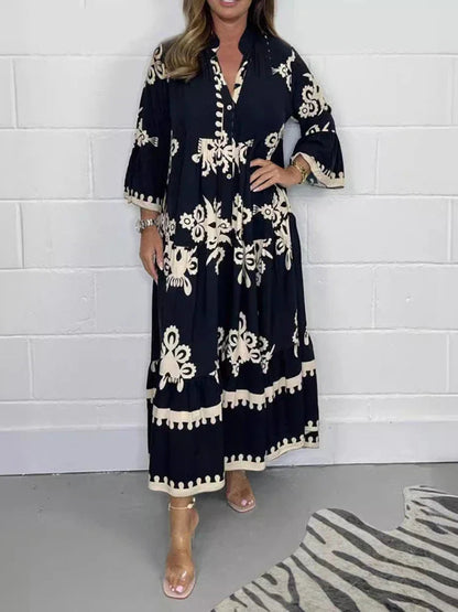 Casual Flowing Maxi Dress with Statement Sleeves | Mira 1