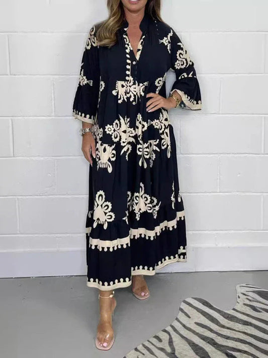 Casual Flowing Maxi Dress with Statement Sleeves | Mira 1