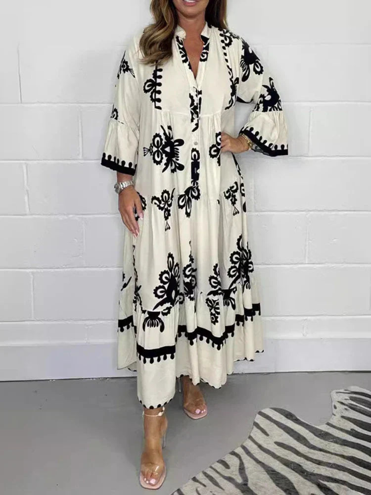 Casual Flowing Maxi Dress with Statement Sleeves | Mira 2