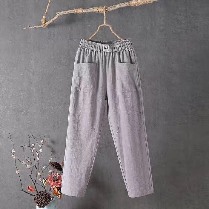Amara | Women Elastic Waist Straight Leg Relaxed Fit Casual Trousers 2