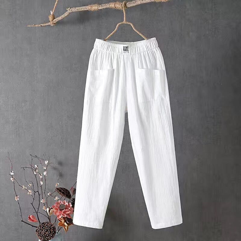 Amara | Women Elastic Waist Straight Leg Relaxed Fit Casual Trousers 4