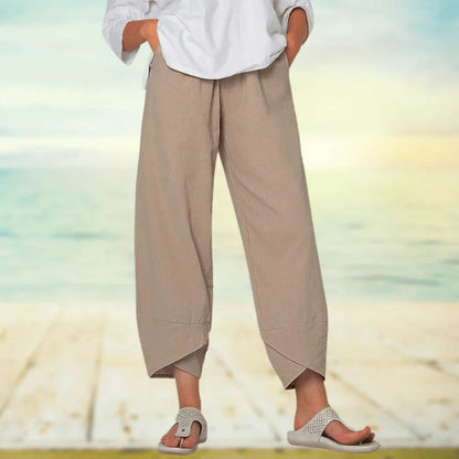 Amara | Women High Waist Straight Leg Relaxed Fit Lightweight Casual Trousers 1