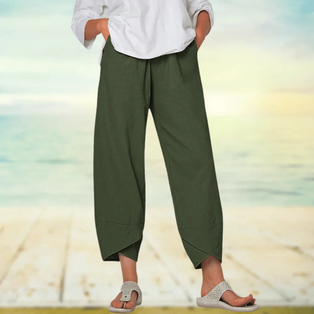 Amara | Women High Waist Straight Leg Relaxed Fit Lightweight Casual Trousers 3