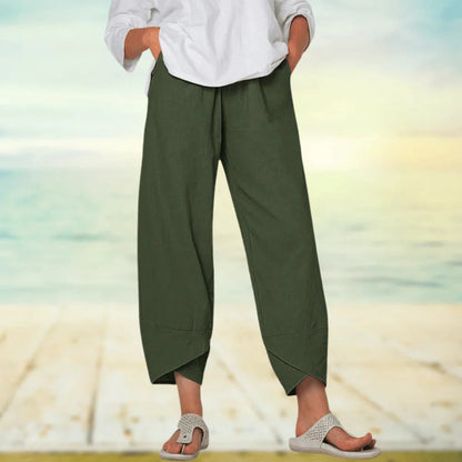 Amara | Women High Waist Straight Leg Relaxed Fit Lightweight Casual Trousers 3