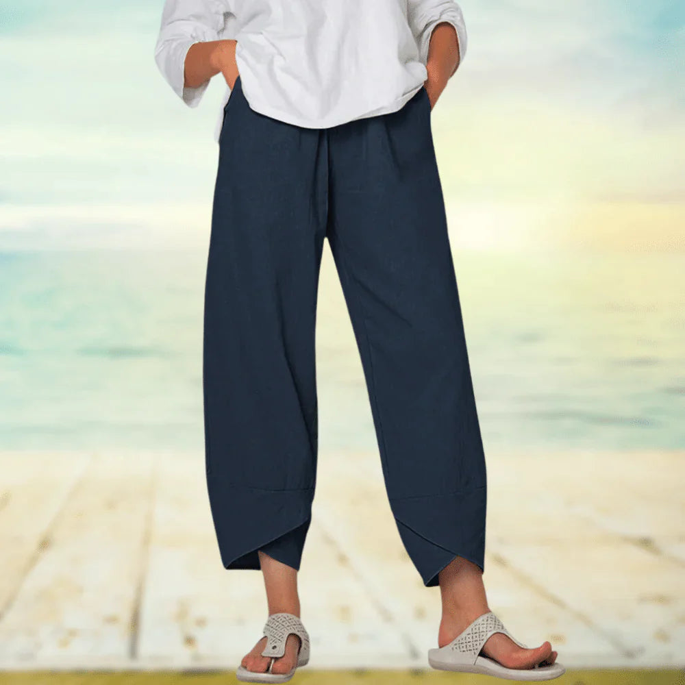 Amara | Women High Waist Straight Leg Relaxed Fit Lightweight Casual Trousers 4