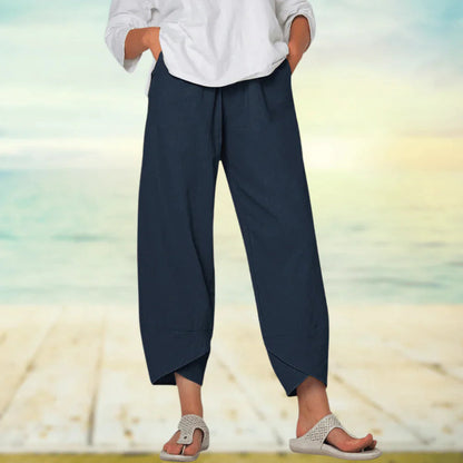 Amara | Women High Waist Straight Leg Relaxed Fit Lightweight Casual Trousers 4