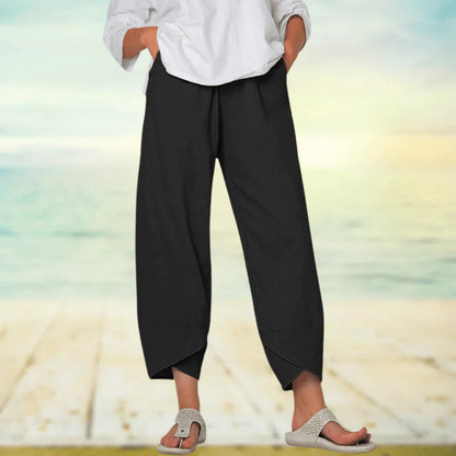 Amara | Women High Waist Straight Leg Relaxed Fit Lightweight Casual Trousers 5