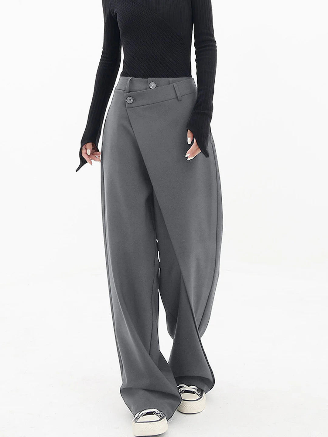 Aria | Women Structured Waist Straight Leg Relaxed Fit Casual Everyday Trousers 5