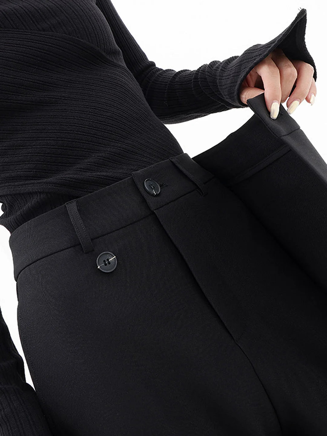 Aria | Women Structured Waist Straight Leg Relaxed Fit Casual Everyday Trousers 9