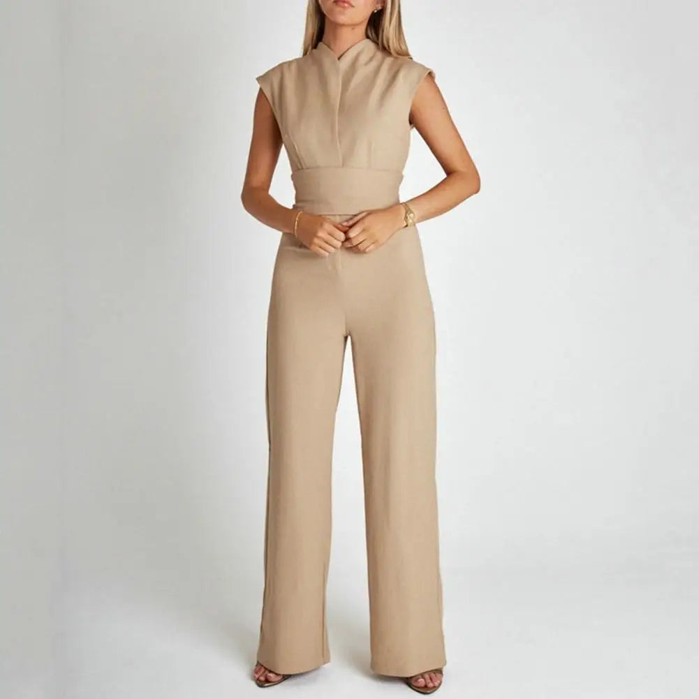 Celeste | Women Elegant Wide Leg Jumpsuit Sleeveless V-Neck Chic 5