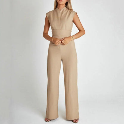 Celeste | Women Elegant Wide Leg Jumpsuit Sleeveless V-Neck Chic 5
