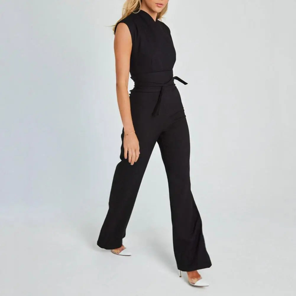 Celeste | Women Elegant Wide Leg Jumpsuit Sleeveless V-Neck Chic 6